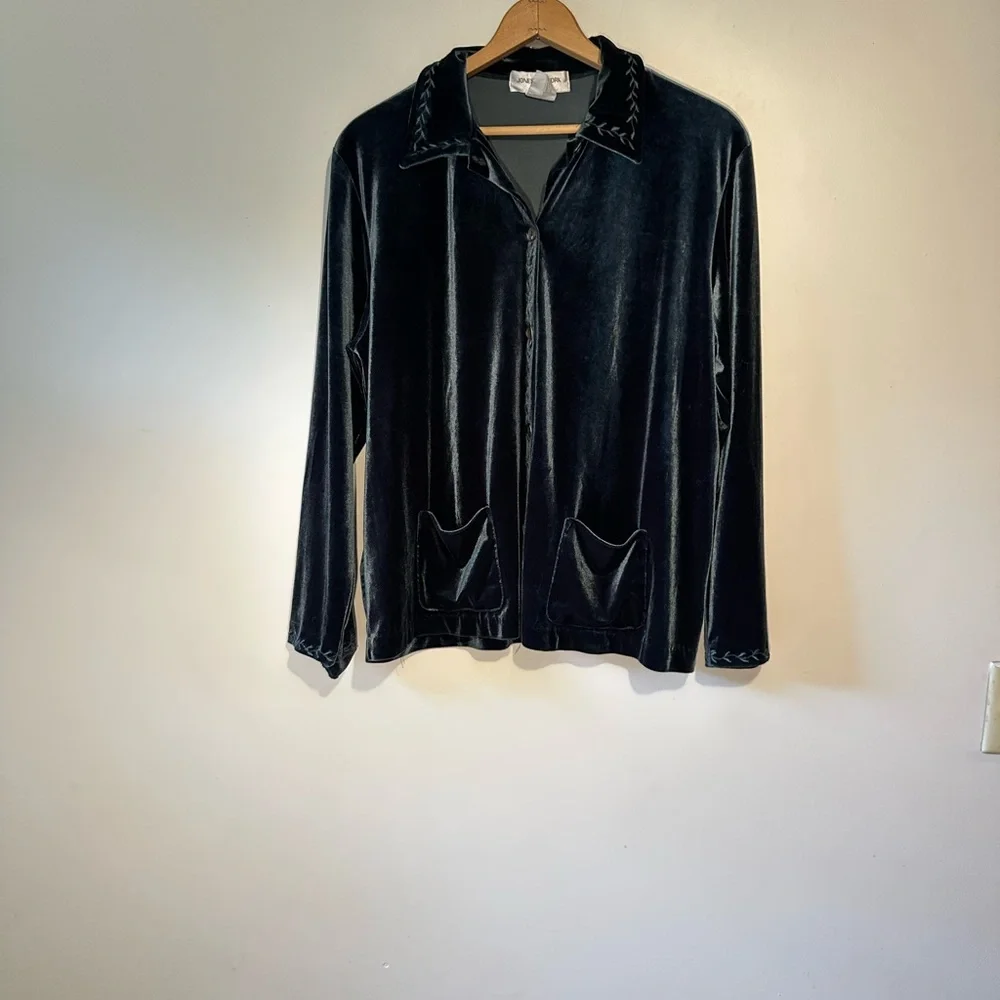 Jones New York velvet Green Sz xL - Picture 5 of 5